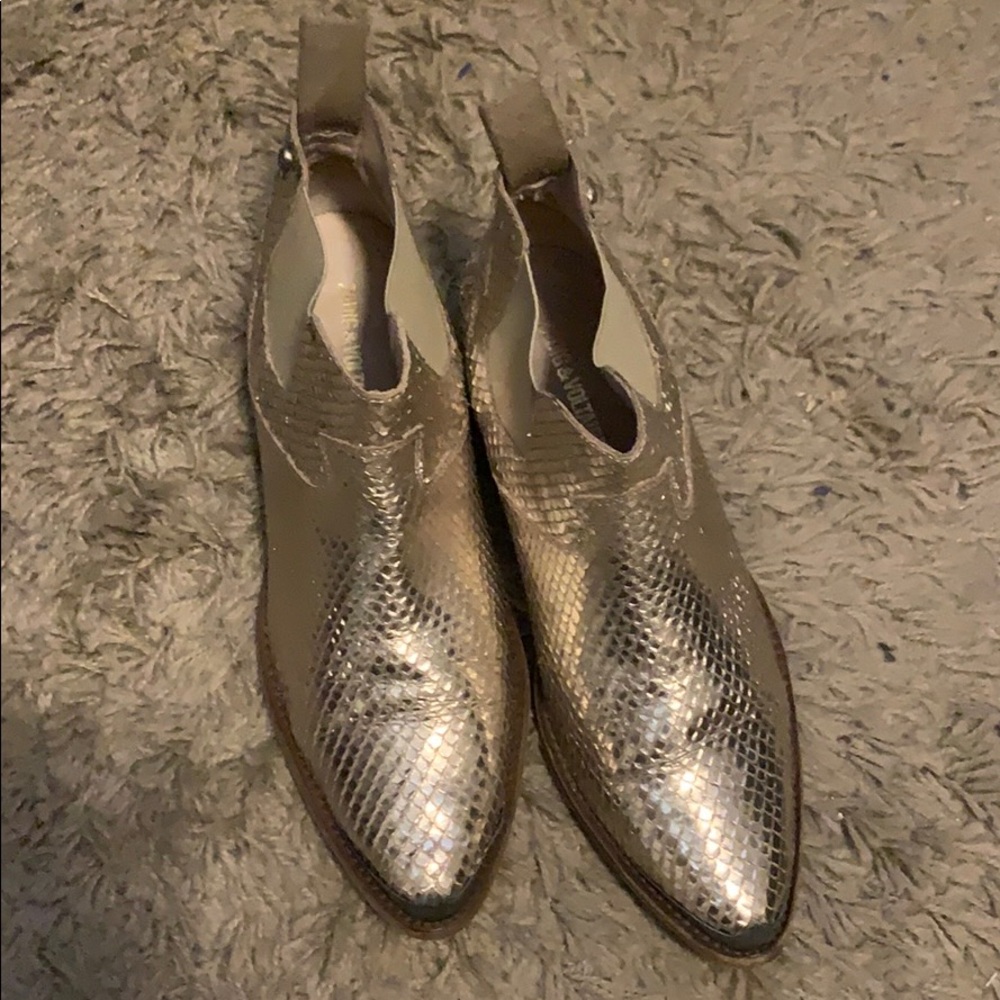 Gold Zadig and Voltaire snake skin cowboy …